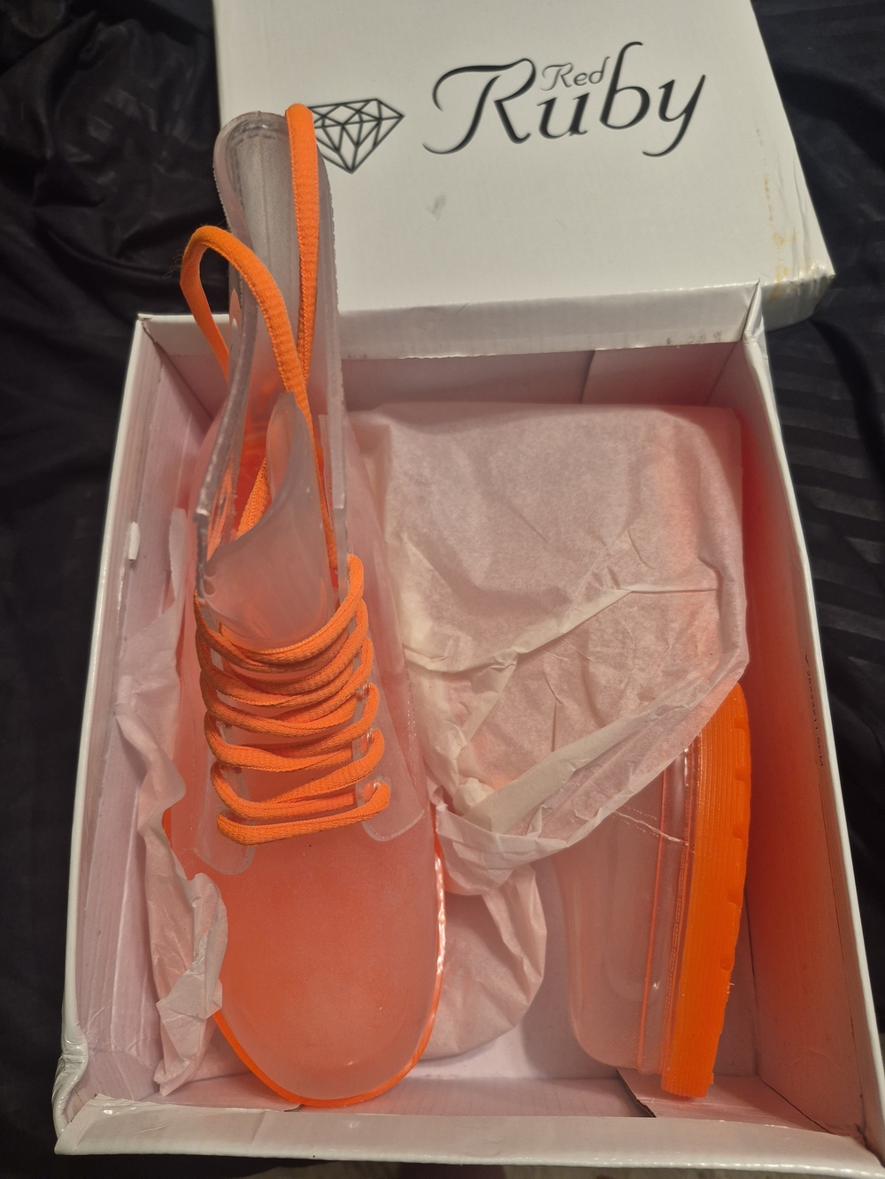 Orange Lace-Up Women’s Sneaker Boots